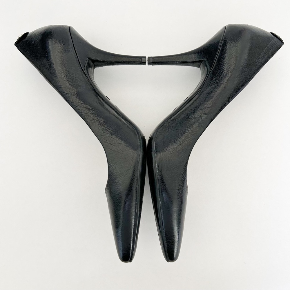 MICHAEL KORS Black leather Pumps Pointed Toe Size 7.5 Career Office - Picture 8 of 11